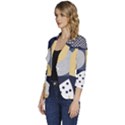 Geometric Design 10 Women s One-Button 3/4 Sleeve Short Jacket View2