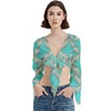 Geometric Design 13 Trumpet Sleeve Cropped Top View1