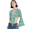 Geometric Design 13 Trumpet Sleeve Cropped Top View2