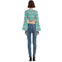 Geometric Design 13 Trumpet Sleeve Cropped Top View4