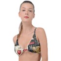 Christmas Reindeer Knot Up Bikini Top View1