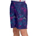 Turquoise Abstract Black Galaxy Pattern Turquoise Kids  Basketball Shorts View2