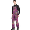 Abstract Purple Pattern Men s Side Zip Front Pouch Ski And Snowboard Bib Pants	 View2