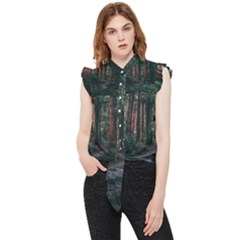 Forest Jungle Trees Tropics Frill Detail Shirt