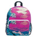 Waves Mountains Sky Kids  Age 5-10 Lightweight School Backpack with Side Pockets View1