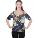 Japanese Wave Koi Illustration Pattern Cutout Shoulder T-Shirt View1