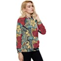 Pattern Shape Colorful Flower Leaves Women s Lightweight Drawstring Hoodie View3