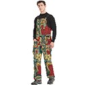 Pattern Shape Colorful Flower Leaves Men s Side Zip Front Pouch Ski And Snowboard Bib Pants	 View2