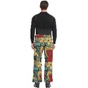 Pattern Shape Colorful Flower Leaves Men s Side Zip Front Pouch Ski And Snowboard Bib Pants	 View4