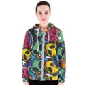 Funky Alien Pattern Abstract Colourful Drawing Women s Zipper Hoodie View1