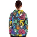 Funky Alien Pattern Abstract Colourful Drawing Women s Zipper Hoodie View2