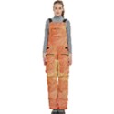 Abstract Texture Of Colorful Bright Pattern Of Transparent Leaves Of Orange And Yellow Color Women s Side Zip Front Pouch Ski And Snowboard Bib Pants	 View1