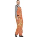 Abstract Texture Of Colorful Bright Pattern Of Transparent Leaves Of Orange And Yellow Color Women s Side Zip Front Pouch Ski And Snowboard Bib Pants	 View3