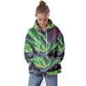 Lake Mountains Aorora Northern Lights Snow Kids  Oversized Hoodie View1