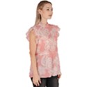 Lace White Ornamental Textile Ruffle Collar Short Sleeve Chiffon Top View3