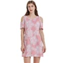 Lace White Ornamental Textile Women s Cold Shoulder Round Neck Mini Dress View1