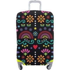 Mexican Folk Art Seamless Pattern Colorful Luggage Cover (large)