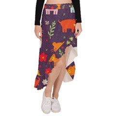 Pet Animal 01 Asymmetrical Ruffle Hem Skirt 