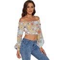 Pet Animal 02 Long Sleeve Crinkled Weave Crop Top View3