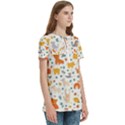 Pet Animal 04 Women s Zip Front V-Neck Short Sleeve Casual Top Pocket Shirt View3