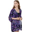 Neon Symphony Design Open Front 3/4 Sleeve Batwing Chiffon Cardigan Kimono View3