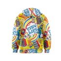 Colorful City Life Horizontal Seamless Pattern Urban City Kids  Pullover Hoodie View2