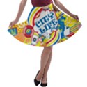 Colorful City Life Horizontal Seamless Pattern Urban City A-line Skater Skirt View1