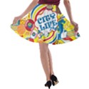 Colorful City Life Horizontal Seamless Pattern Urban City A-line Skater Skirt View2