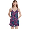 Summer Pineapples V-Neck Satin Loungewear Set View1