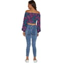 Summer Pineapples Long Sleeve Crinkled Weave Crop Top View4