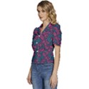 Summer Pineapples Puffed Short Sleeve Button Up Jacket View2