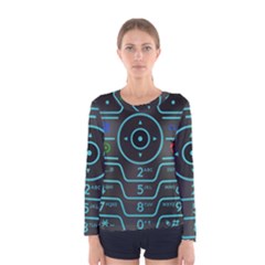 Retro Mobile Device Output Device Women s Long Sleeve T-shirt