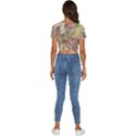 Retro Old Vintage Map Of Europe Short Sleeve Square Neckline Crop Top  View4