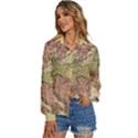 Retro Old Vintage Map Of Europe Women s Long Sleeve Button Up Shirt View2