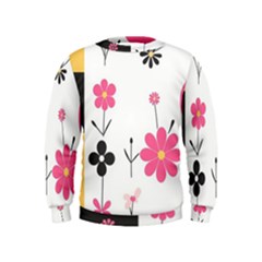 Minimalist Pattern With Simple Lines,flower And Shapes, Creating A Clean And Modern Kids  Sweatshirt