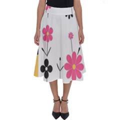  Minimalist Pattern With Simple Lines,flower And Shapes, Creating A Clean And Modern Perfect Length Midi Skirt