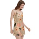 Minimalist Pattern With Simple Lines,flower And Shapes, Creating A Clean And Modern V-Neck Satin Loungewear Set View3