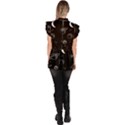 Cosmic Black Space Star Ruffle Collar Short Sleeve Chiffon Top View4