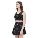 Cosmic Black Space Star Women s Crop Top Pleated Skater Rave Skirt View2