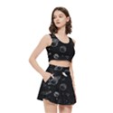Cosmic Black Space Star Women s Crop Top Pleated Skater Rave Skirt View3