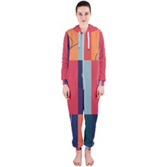  Minimalist Pattern With Simple Lines And Shapes, Creating A Clean And Modern Aesthe Hooded Jumpsuit (ladies)