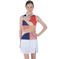 Minimalist Pattern With Simple Lines And Shapes, Creating A Clean And Modern Aesthe Women s Sleeveless Polo T-shirt