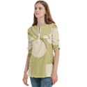 Minimalist Pattern With Simple Lines And Shapes, Creating A Clean And Modern Aesthetic 01 Women s Zip Front V-Neck 3/4 Sleeve Casual Top Pocket Shirt View2
