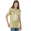 Minimalist Pattern With Simple Lines And Shapes, Creating A Clean And Modern Aesthetic 01 Women s Zip Front V-Neck 3/4 Sleeve Casual Top Pocket Shirt View3