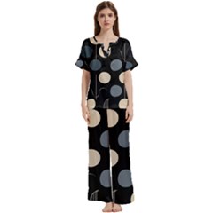 A Minimalist Pattern With Simple Lines And Shapes, Creating A Clean And Modern Aesthetic 03 Short Sleeve Long Pants Satin Pajamas Set