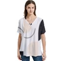 A Minimalist Pattern With Simple Lines And Shapes, Creating A Clean And Modern Aesthetic 05 V-Neck Split Shoulder Casual T-Shirt View1