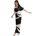 A Minimalist Pattern With Simple Lines And Shapes, Creating A Clean And Modern Aesthetic 06 Short Sleeve Long Pants Satin Pajamas Set View2
