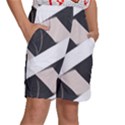 A Minimalist Pattern With Simple Lines And Shapes, Creating A Clean And Modern Aesthetic 07 Kids  Basketball Shorts View3