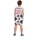A Minimalist Pattern With Simple Lines And Shapes, Creating A Clean And Modern Aesthetic 07 Kids  Basketball Shorts View4