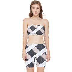 A Minimalist Pattern With Simple Lines And Shapes, Creating A Clean And Modern Aesthetic 07 Stretch Shorts And Tube Top Set